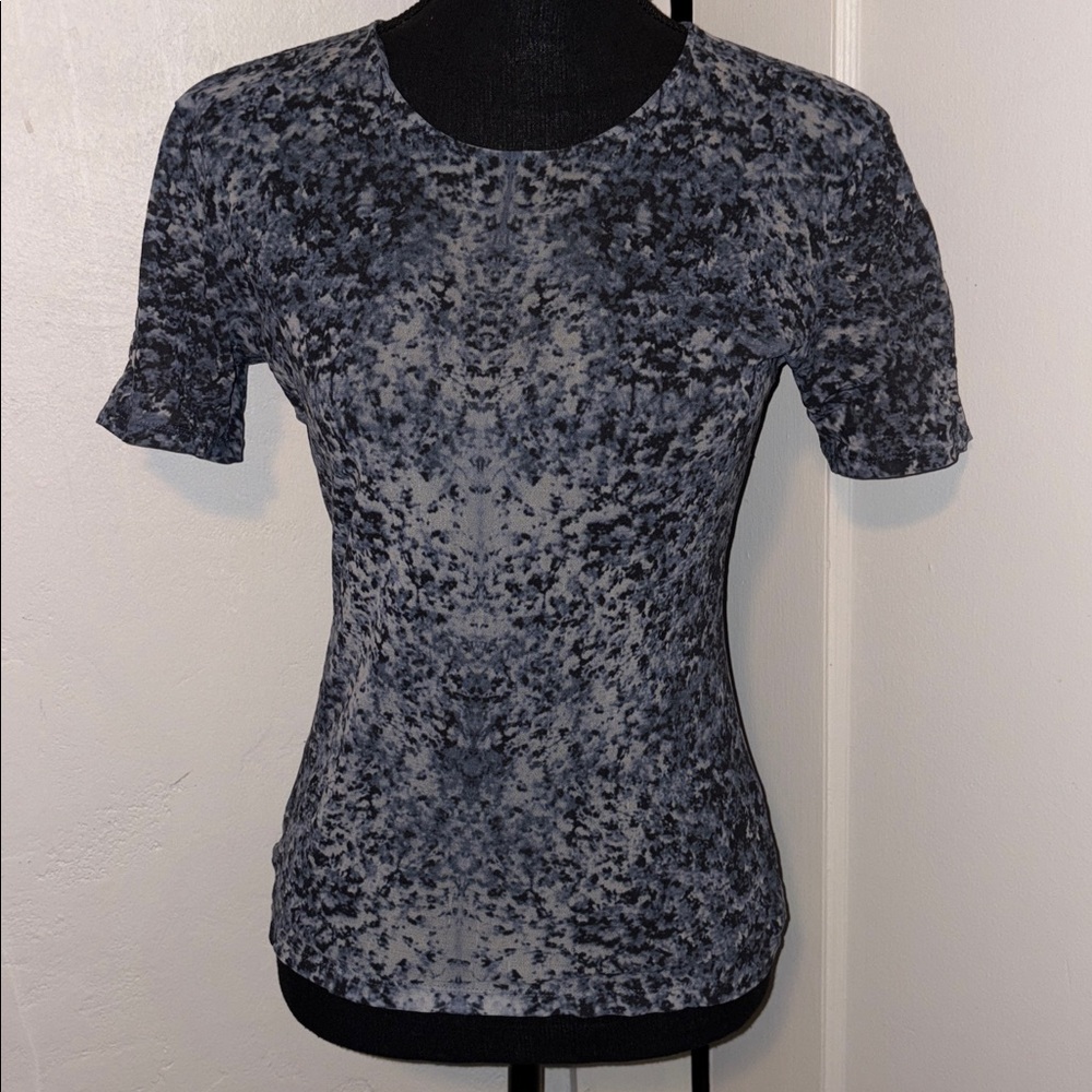 Issey Miyake Blue and Gray Textured Top